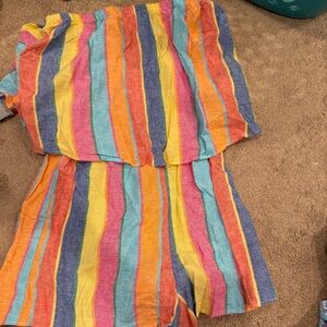 Show Me Your MuMu Multicolor Striped Romper